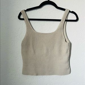 Babaton Sculpt Knit Squareneck Cropped Tank
